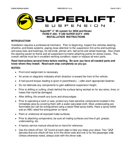 Installation Manual